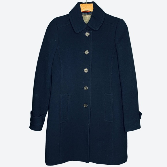 J. Crew Manifattura Di Carmignano Navy Wool Pea Coat Sz 4